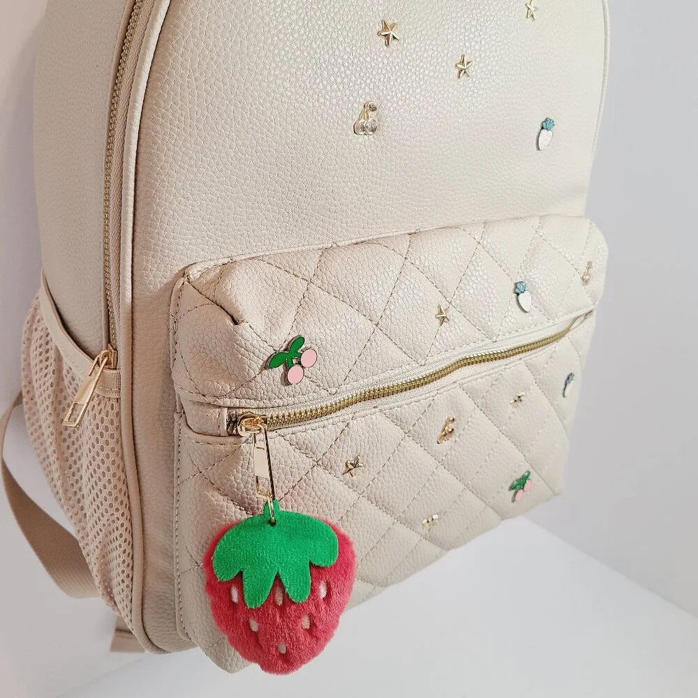Under One Sky Cream Backpack – Strawberry Charm Design – NWT - Picture 2 of 13